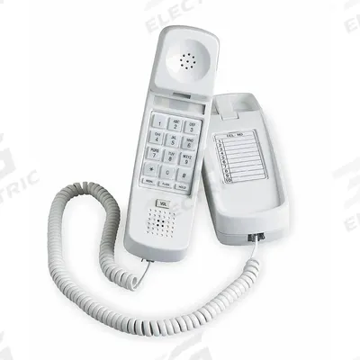 CETIS Trimline Phone: Hospitality Phones, Slim Room Phones, 205T (White), Volume Control