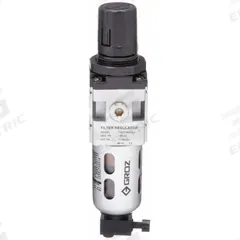 GROZ Filter-Regulator: Light Duty Series, 1/8 in NPT, 14 cfm, 40 micron, 7 psi to 145 psi, Aluminum (MPN FRC139034-S). Key specifications — attr109419: GROZ; attr109429: Aluminum; attr109463: No; attr109467: Nitrile; attr109468: Light Duty.