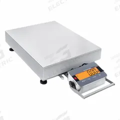 OHAUS Industrial Bench Scale: 19 3/4 in x 25 5/8 in, IP65/IP66, Front-Mounted, Stainless Steel (MPN i-D33XW150B1X5 AM). Key specifications — attr1341383: USB; attr1341384: 0.05 lb/20 g; attr1341400: OHAUS; attr1383935: Stainless Steel.