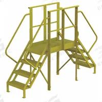 TRI-ARC Crossover Bridge: 3.3 ft Platform Ht, Steel, 1,000 lb Load Capacity, Serrated, 4 Steps (MPN 7CY79). Key specifications — Brand: TRI-ARC; Color: Yellow; Tread Type: Serrated.