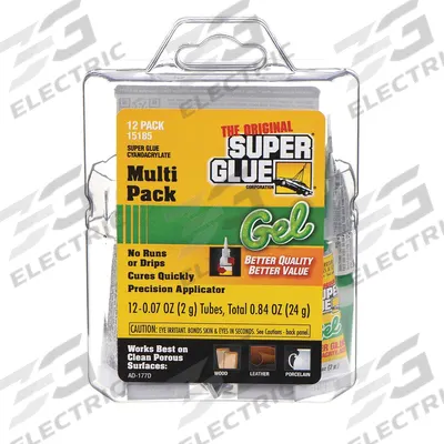 SUPER GLUE Instant Adhesive: Original Gel, Gen Purpose, 0.07 fl oz, Tube, Clear, Gel - General Purpose Instant Adhesives