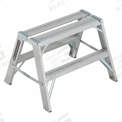 LOUISVILLE LADDER Step Stool: 2 Steps, 2.1 ft Overall Ht, 300 lb Load Cap - Dual-Side Access Folding Step Stools