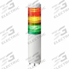 PATLITE Tower Light Assembly: 3 Tier, No Sounder Tier, IP65, Amber/Green/Red, Direct Wire (MPN LR6-3ILWMNW-RYG). Key specifications — Manufacturer Part Number: LR6-3ILWMNW-RYG; Brand: PATLITE; Operating Voltage: 24V DC; Light Tier Color: Amber.