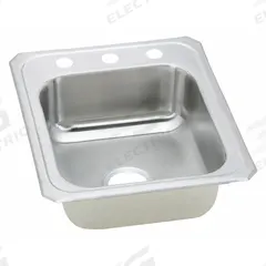 ELKAY Kitchen Sink: 21 1/4 in Overall Lg, 17 in Overall Wd, 6 3/4 in Bowl Dp, 14 in Bowl Lg, 1 Bowls (MPN CR17213). Key specifications — Brand: ELKAY; Color Family: Silver/Gray.