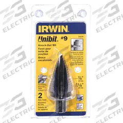 IRWIN Step Drill Bit: 7/8" to 1-1/8", Black Oxide HSS, 3-Flats Shank (MPN 10239). Key specifications — attr1234936: Not Impact Rated.