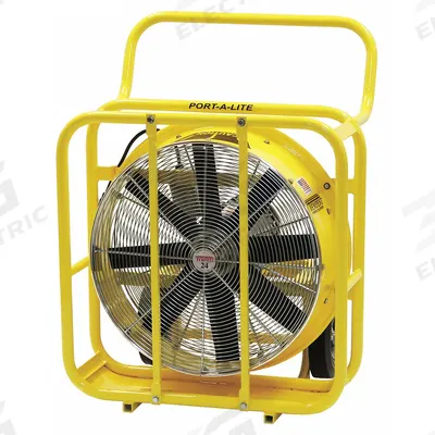 TEMPEST Cooling Fan: 24 in Blade Dia, 115/208 to 230V AC, Mobile, 1 hp, Direct Drive - Standard Industrial Floor Fans