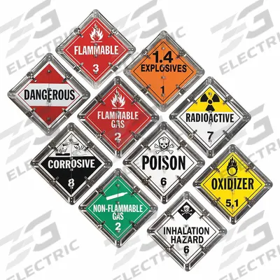 JJ KELLER Container Placard: Various DOT Classes, 13 3/4 in x 13 3/4 in - Label & Placard Kits
