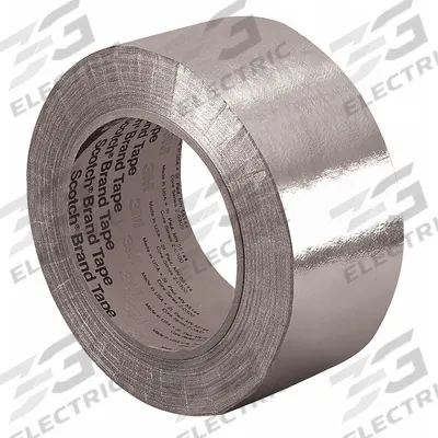 3M Foil Tape: 1/2 in Wd, 36 yd Lg, 7.3 mil Thick, Silicone, Indoor/Outdoor - Reinforced Foil Tape