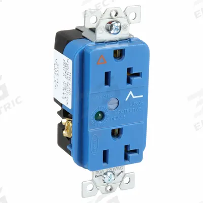 HUBBELL Receptacle: Duplex, 5-20, Blue, 125V AC, 20 A, 2 Pole / 3 Wire (MPN IG5362SA) - General Purpose Receptacles