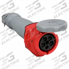 HUBBELL Pin and Sleeve Connector: Red, 200/346 to 240/415V AC, Three Phase, 100 A, 4 Pole, 5 Wire (MPN HBLS5100C6W). Key specifications — Brand: HUBBELL.