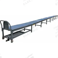 BALLYMORE Extendable Conveyor Table: 24 in Roller Wd, 35 in Overall Wd, 26 in Min. Ht, 42 in Max. Ht (MPN BEXCONV-60). Key specifications — Brand: BALLYMORE; Stand Material: Steel; Color: Gray; Overall Length: 63 ft.