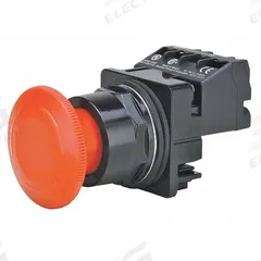 SIEMENS Mushroom Head Push Button: Non-Illuminated, Mushroom Head Profile, Non-Metallic, 30 mm (MPN 52PR8W2A). Key specifications — Brand: SIEMENS; Action: Maintained; Series: Class 52; Push Button Material Type: Non-Metallic.