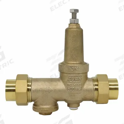 WILKINS Pressure Reducing Valve: FNPT x FNPT, 3/4 in Pipe Size, Brass, 15 psi to 75 psi - Standard Capacity Water Pressure Regulators
