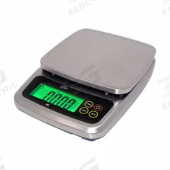 CDN Food Scale: 5 3/8 in Weighing Surface Dp, 5 3/8 in Weighing Surface Wd, 1 3/4 in Overall Ht, LCD (MPN SD1120). Key specifications — Readability: 0.05 oz; Brand: CDN; IP Rating: IP68.