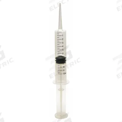 GLOBE SCIENTIFIC Syringe: 12 mL Capacity - mL, Straight and Curved Transfer, Polypropylene - Luer Slip Syringes