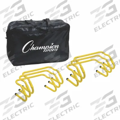 CHAMPION SPORTS Training Hurdle Set: Yellow, 12 in Ht:, 16 in Wd:, 16 in Dp:, Aluminum - Training Hurdles
