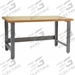 BENCHPRO Workbench: Adj Ht, Butcher Block, 72 in x 36 in, 1,600 lb Overall Load Capacity, Gray (MPN RW3672). Key specifications — Brand: BENCHPRO.