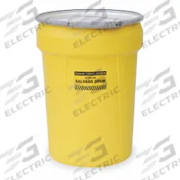 EAGLE Salvage Drum: HDPE, 30 gal, Lever Lock Ring, Unlined/No Interior Coating, Metal (MPN 1602). Key specifications — Drum Material: HDPE; Drum Head Type: Open Head; UN Rating Solids: 1H2/X120/S; UN Rating Liquids: 1H2/X120/S; Interior Lining: Unlined/No Interior Coating; Drum Message Text: None; Closing Ring Material: Metal; For Holding: Hazardous Materials.