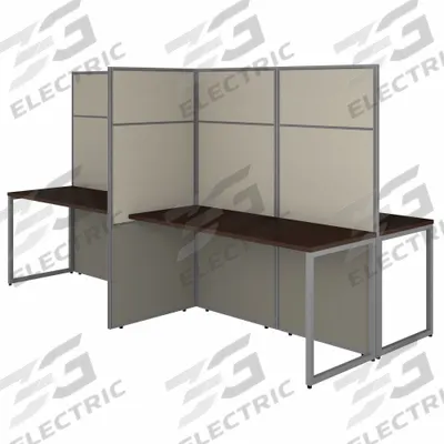 BUSH BUSINESS FURNITURE Modular Cubicle Workstation: 66 in Overall Ht, 119 in Overall Wd - Office Cubicles with Privacy Panels