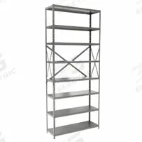 HALLOWELL Metal Shelving: Standalone, Medium-Duty, 36 in x 12 in, 84 in Overall Ht, 8 Shelves (MPN F5513-12HG). Key specifications — Frame Material: Steel; Shelving Material: Steel; Assembled: Unassembled; Color: Gray; Brand: HALLOWELL.