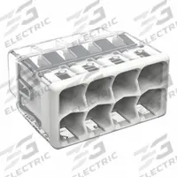 WAGO Push-In Wire Connector: 2773 Series, 8 Port, 20 AWG – 12 AWG Solid Wire Size Range, 32 A, 600 V (MPN 2773-408/VE00-0500). Key specifications — Series: 2773; Manufacturer Part Number: 2773-408/VE00-0500; Brand: WAGO.