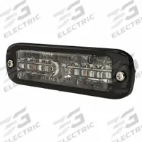 ECCO Warning Light: Emergency Vehicle Perimeter Light, Amber/Blue, 3/8 in Overall Wd, LED, 12-24V (MPN ED3802ABH-WWG). Key specifications — Operating Voltage: 12-24V; Number of Flash Patterns: 24; Includes: Bezel; Electrical Connection: 22 AWG Cable; Mount Type: Bolt; Brand: ECCO; Shape: Rectangular; Lighting SAE Class Rating: SAE Class 1.