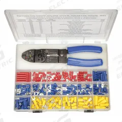 GRAINGER Wire Terminal Kit: 271 Pieces, 22 AWG – 10 AWG Wire Sizes, All-in-One Terminal Tool (MPN 24C972). Key specifications — Manufacturer Part Number: 24C972; Brand: GRAINGER; Includes: (15) 24C910; Tool Included: All-in-One Terminal Tool.
