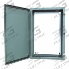 HAMMOND Electrical Enclosure: Steel, 30 in x 20 in x 8 in, NEMA 12/13, w/Panel, Solid Cover, Hinged (MPN 1418F8). Key specifications — Brand: HAMMOND; Closure Method: Clamps; Knockouts: Not Included.