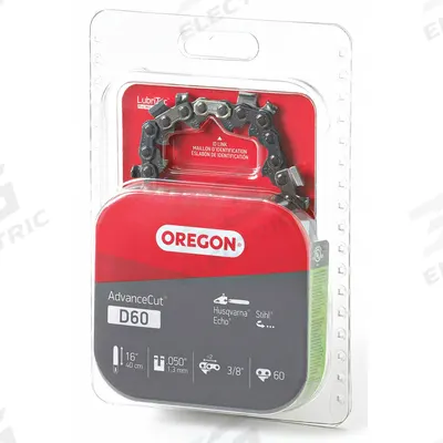 OREGON Chainsaw Chain: 16 in Compatible Bar Lg, 3/8 in, 0.05 in Gauge, 60 Links