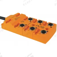 IFM Sensor Wiring Block: 6 Ports, 5 Pole M12 Female, 10 m Cable Lg, Black PUR, 9 Cores (MPN EBC031). Key specifications — IP Rating: IP 67; Features: Molded PA Body.