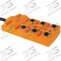 IFM Sensor Wiring Block: 6 Ports, 5 Pole M12 Female, 10 m Cable Lg, Black PUR, 9 Cores (MPN EBC031). Key specifications — IP Rating: IP 67; Features: Molded PA Body.