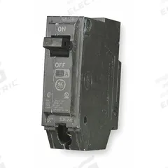 GE Miniature Circuit Breaker: THQL, 15 A, 120/240V AC, Single Phase, 10kA at 120/240V AC, 1 Poles (MPN THQL1115HM). Key specifications — Amps: 15 A; AC Voltage Rating: 120/240V AC; Phase: Single; Max. AIR Rating: 10kA at 120/240V AC; For Use With: Power Mark Gold Load Centers and AQ Lighting Panels.