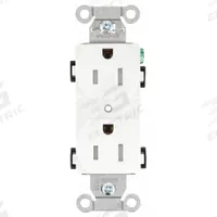BRYANT Receptacle: Duplex, 5-15, White, 125V AC, 15 A, 2 Pole / 3 Wire (MPN CBRS15WTR)