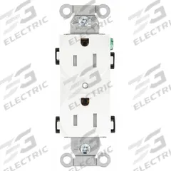 BRYANT Receptacle: Duplex, 5-15, White, 125V AC, 15 A, 2 Pole / 3 Wire (MPN CBRS15WTR)