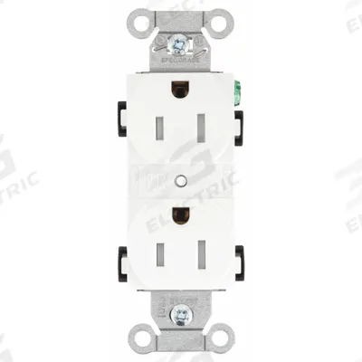 BRYANT Receptacle: Duplex, 5-15, White, 125V AC, 15 A, 2 Pole / 3 Wire (MPN CBRS15WTR) - General Purpose Receptacles