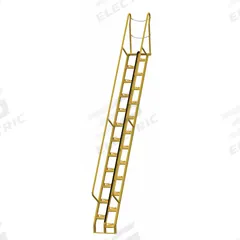 VESTIL Alternating Tread Stairs: 17.5 ft Overall Ht, Steel, 350 lb Load Capacity, Perforated (MPN ATS-14-56). Key specifications — Color: Yellow; Brand: VESTIL.