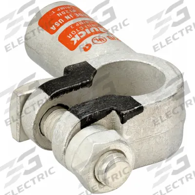 FUSION Battery Terminal: Right Elbow, Crimp, 2/0 ga, Orange Color, Negative - Right Elbow Alignment