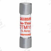 MERSEN Fuse: OTM Series, Midget, Fast-Acting, 15 A, 250 V AC, 13/32 in x 1 1/2 in, Non-Indicating (MPN OTM15). Key specifications — attr1287209: OTM; attr211192: MERSEN.