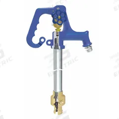SIMMONS Yard Hydrant: Galvanized Steel, Polyester Powder Coated, 34 gpm Flow Rate, 5 ft Bury Dp (MPN 805SB). Key specifications — Rod Material: Galvanized Steel; Brand: SIMMONS; Color/Finish: Polyester Powder Coated.