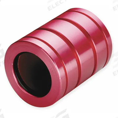 PBC LINEAR Standard Linear Bearing: 1/4 in Inside Dia, 2 5/8 in Lg, FL, Frelon Gold - Closed Linear Plain Bearings for Harsh & Washdown Environments