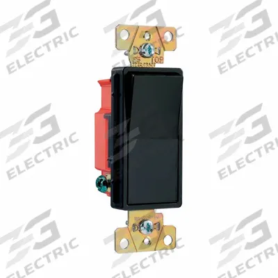PASS & SEYMOUR Wall Switch: Rocker Switch, Single Pole, Maintained, Black - Rocker Wall Switches