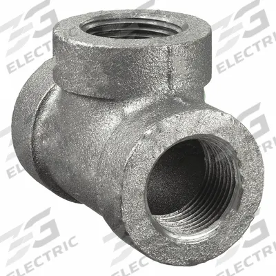 ANVIL Metal Pipe Tee: 1 1/2 in x 1 1/2 in x 1 1/2 in, 1,500 psi @ 150°F, Malleable Iron - Threaded High-Pressure Pipe Fittings