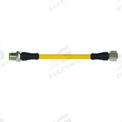 Cordset: M12 Male Straight X M12 Female Straight, 4 Pins, Yellow, TPE, 1 m Cable Lg (MPN 7700-40021-U040100). Key specifications — Cable Jacket Color: Yellow; End 1 Gender: Male; End 1 Mounting Orientation: Straight; End 2 Gender: Female; End 2 Mounting Orientation: Straight; End 2 Connection Type: M12; IP Rating: IP66K; Brand: MURRELEKTRONIK.