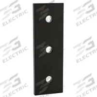 Straight Flat Plate: Straight Flat Plate, 15 Series, 1/4 in x 1 1/2 in x 4 1/2 in, 3 Holes, Black (MPN 4306-BLACK). Key specifications — Material: Aluminum; Brand: 80/20; Finish: Anodized.