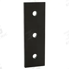 Straight Flat Plate: Straight Flat Plate, 15 Series, 1/4 in x 1 1/2 in x 4 1/2 in, 3 Holes, Black (MPN 4306-BLACK). Key specifications — Material: Aluminum; Brand: 80/20; Finish: Anodized.