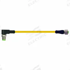 MURRELEKTRONIK Cordset: M12 Male Straight X M8 Female Straight, TPE, Yellow, 2 m Cable Lg (MPN 7700-40561-U030200). Key specifications — Cable Jacket Color: Yellow; IP Rating: IP65; Wire Size: 19 AWG/22 AWG; Brand: MURRELEKTRONIK.