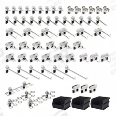 TRITON PRODUCTS Pegboard Kit: 60 Hooks, Locking Clip, Surface, Stainless Steel (MPN SSLH3-Kit). Key specifications — attr38463: Surface; attr38449: Brushed; attr38447: Stainless Steel; attr38464: Locking Clip; attr38446: TRITON PRODUCTS.