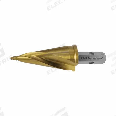 HOLEMAKER TECHNOLOGY Step Cone Drill Bit: 5/16 in to 13/16 in, TiN-Coated HSS - VersaDrive Impact-Rated High-Speed Steel Tube & Sheet Drill Bits