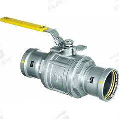 VIEGA MEGAPRESS Manual Two-Way Ball Valve: 2 1/2 in, Carbon Steel, Press x Press, Locking Lever (MPN 86840). Key specifications — Brand: VIEGA MEGAPRESS; Handle: Locking Lever.