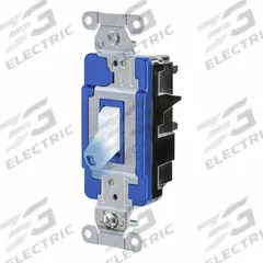 HUBBELL Wall Switch: Toggle Switch, Single Pole, Maintained, White, 120/277V AC, 15 A (MPN HBL1201STILW). Key specifications — Illuminated: Yes; Voltage Rating: 120/277V AC.